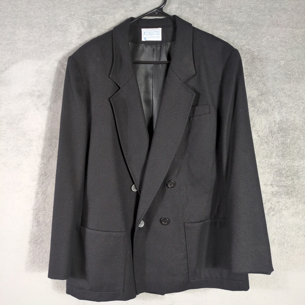 Pendleton Vintage 100% Virgin Wool Double Breasted Blazer Black Size 20 W USA